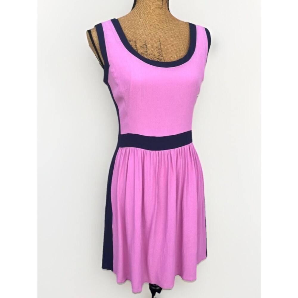 Lilly Pulitzer Irene Colorblock Mini Dress Summer Pink Navy Size 8